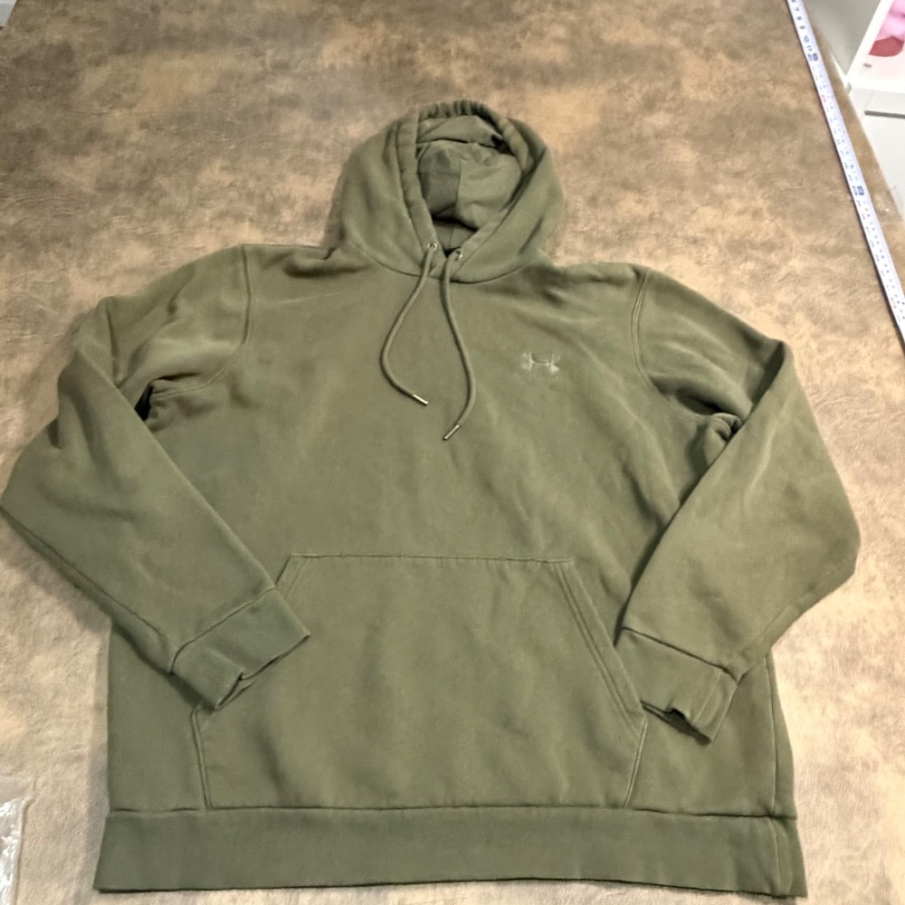 Under Armour Hoodie Mens LG Green Rival Fleece Pullover 1377530